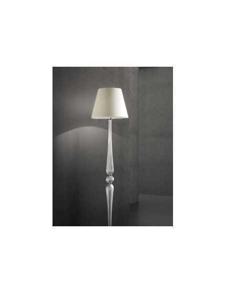 Piantana Dorothy in metallo cromato con vetri soffiati a mano e paralume, E27 | Ideal Lux -IDEAL LUX