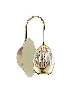 Applique LED Gold Egg in metallo oro e cristallo, H 21 cm, 4,8 W 3000 K | Illuminati -ILLUMINATI