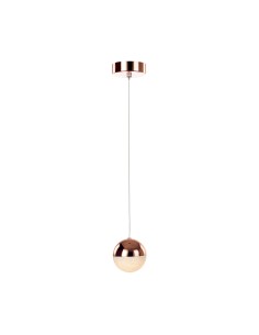 Lampada a sospensione LED Atomo sfera Ø 12 in metallo rame e cristallo, 4,8 W | Illuminati -ILLUMINATI