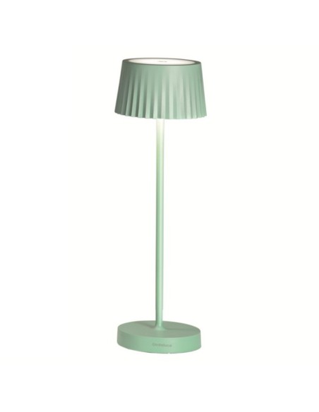 Lampada da tavolo LED ricaricabile Macao salvia, 3 W touch dimmer, IP54, USB | Ondaluce -ONDALUCE