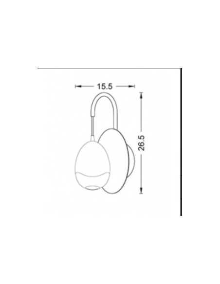 Applique LED Gold Egg in metallo oro e cristallo, H 21 cm, 4,8 W 3000 K | Illuminati -ILLUMINATI