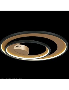 Plafoniera LED Saturn Double Ø 62 in alluminio oro e nero, 60 W 3000 K | Illuminati -ILLUMINATI