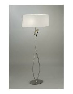 Piantana Lua a 2 luci in nickel spazzolato con paralumi bianchi, H 165 cm, E27 | Mantra -MANTRA