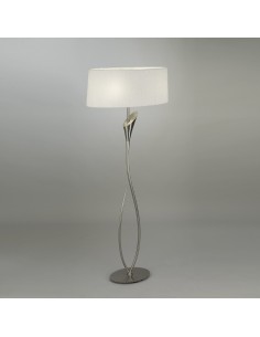 Piantana Lua a 2 luci in nickel spazzolato con paralumi bianchi, H 165 cm, E27 | Mantra -MANTRA 2
