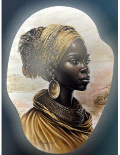 Quadro retroilluminato Vitalità 63x83 cm donna africana, RGB bluetooth | Quadri & Quadri -QUADRI & QUADRI 2