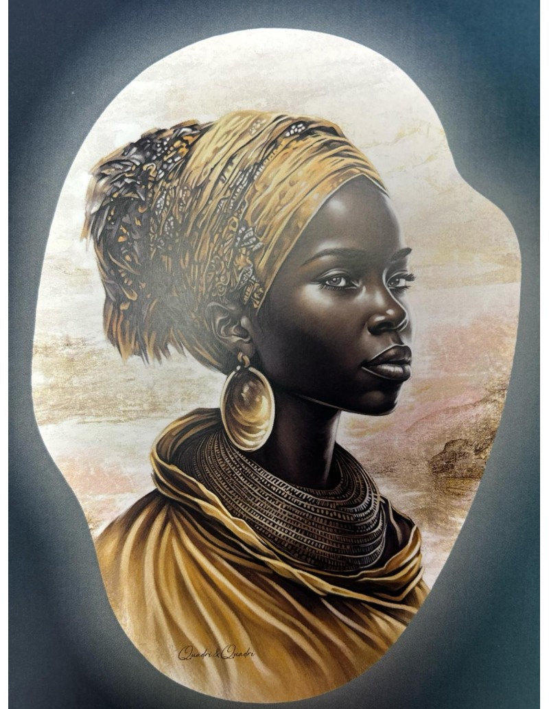 Quadro retroilluminato Vitalità 63x83 cm donna africana, RGB bluetooth | Quadri & Quadri -QUADRI & QUADRI
