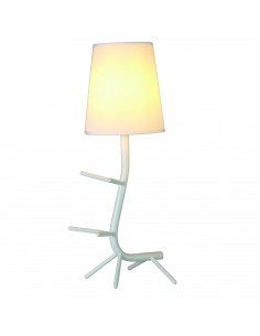 Lampada da tavolo porta libri Centipede in metallo bianco con paralume, E27 | Mantra -MANTRA