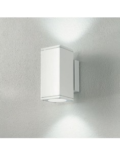 Applique da esterno Nevada 2 rettangolare in alluminio bianco, 2 GU10, IP54 | Ondaluce -ONDALUCE