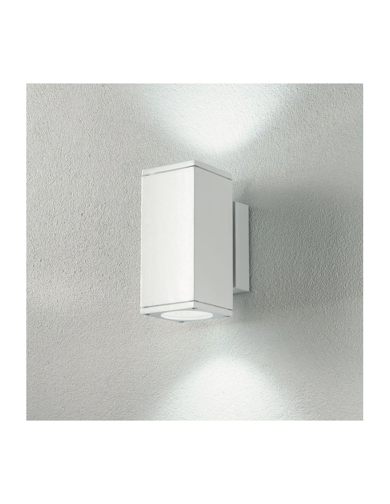 Applique da esterno Nevada 2 rettangolare in alluminio bianco, 2 GU10, IP54 | Ondaluce -ONDALUCE