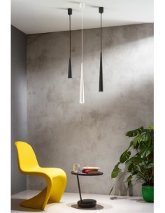 Sospensione Noa/50 conica Ø 6,5 x 50 cm in alluminio nero opaco, GU10 | Ondaluce -ONDALUCE