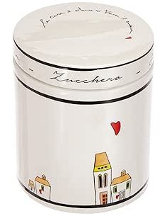 Le Casette barattolo zucchero in porcellana 12,5x10x10 cm | Egan -EGAN