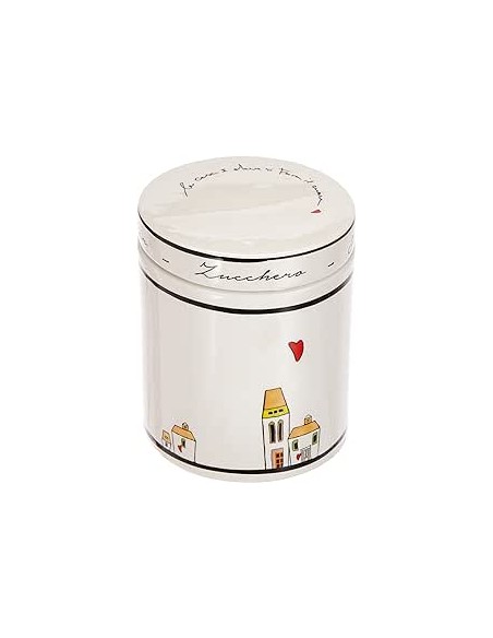 Le Casette barattolo zucchero in porcellana 12,5x10x10 cm | Egan -EGAN