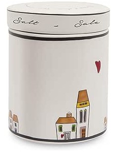 Le Casette barattolo sale in porcellana 12,5x10x10 cm | Egan -EGAN