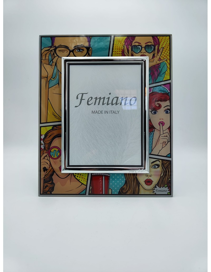 Cornice portafoto con vetro decorato a fumetto, foto 13x18 | First Class -FIRST CLASS - FEMIANO - ELITE