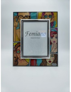 Cornice portafoto con vetro decorato a fumetto, foto 18x24 | First Class -FIRST CLASS - FEMIANO - ELITE