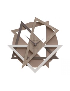 Orologio da parete Geolo 45x45 cm in legno verniciato e noce canaletto tagliato al laser | Callea -CALLEA