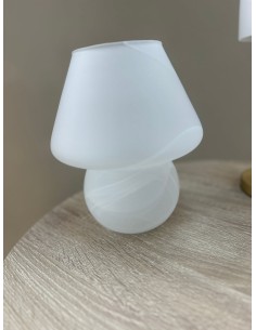 Lumetto in vetro alabastro bianco, Ø 18 cm, H 23 cm, E14 | Due P -DUE P