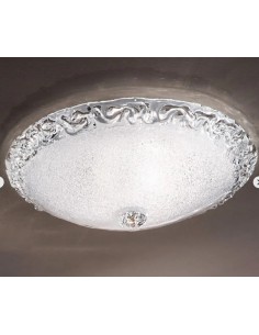 Plafoniera Frost in vetro graniglia cristallo trasparente, Ø 30 cm a 1 luce E27 | Due P -DUE P