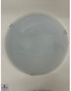 Pafofiera in vetro alabastro bianco