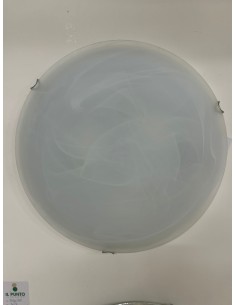 Plafoniera rotonda in vetro alabastro bianco Ø 50 cm, 3 luci E27 | Due P -DUE P