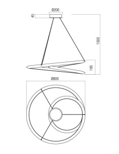Sospensione LED Storm Ø 80 cm in metallo oro opaco con diffusore bianco, 60 W | Redo -REDO GROUP 2