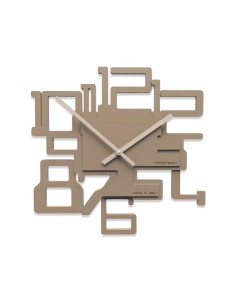 Orologio da parete Kron 31,5x31,5 cm in legno tagliato al laser caffè e latte | Callea -CALLEA