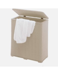 Cesto portabiancheria Ambrogio in resina beige, 70 litri, 50x28x55 cm | Gedy -GEDY