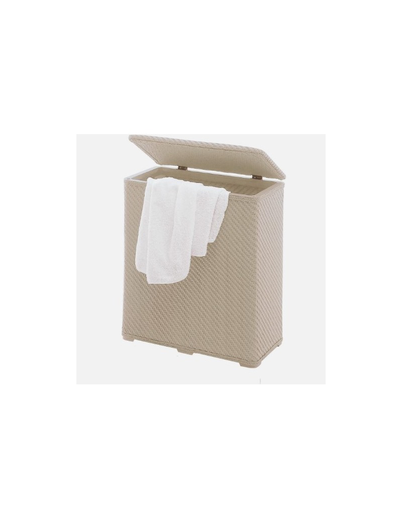 Cesto portabiancheria Ambrogio in resina beige, 70 litri, 50x28x55 cm | Gedy -GEDY