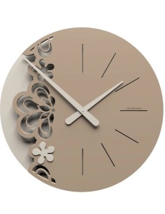 Orologio da parete Merletto 45x45 cm in legno tagliato al laser caffè e latte | Callea -CALLEA