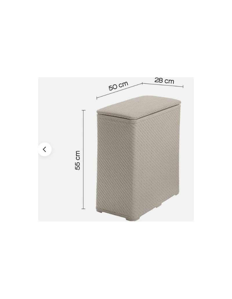 Cesto portabiancheria Ambrogio in resina beige, 70 litri, 50x28x55 cm | Gedy -GEDY