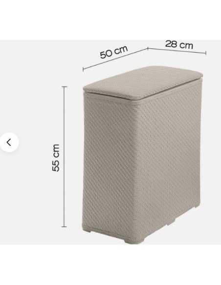 Cesto portabiancheria Ambrogio in resina beige, 70 litri, 50x28x55 cm | Gedy -GEDY