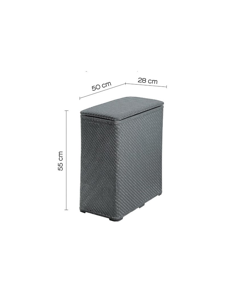 Cesto portabiancheria Ambrogio in resina grigio, 70 litri, 50x28x55 cm | Gedy -GEDY
