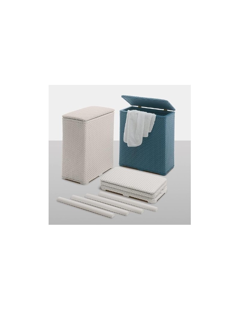 Cesto portabiancheria Ambrogio in resina blu, 70 litri, 50x28x55 cm | Gedy -GEDY