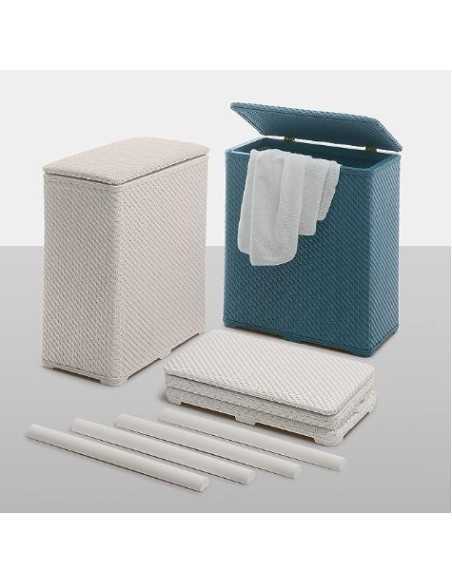 Cesto portabiancheria Ambrogio in resina blu, 70 litri, 50x28x55 cm | Gedy -GEDY