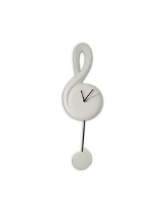 Orologio a pendolo Chiave di Sol in gres porcellanato grigio opaco, H 62 cm | Lineasette -LINEASETTE