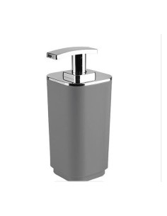 Dosatore sapone liquido Seventy in resina grigia con pompa cromata, 6,5x7x16 cm | Gedy -GEDY