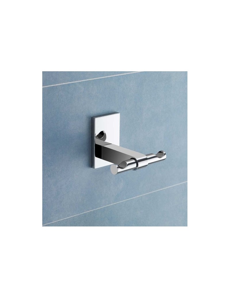 Appendino doppio con base orientabile Maine cromo, da parete | Gedy -GEDY