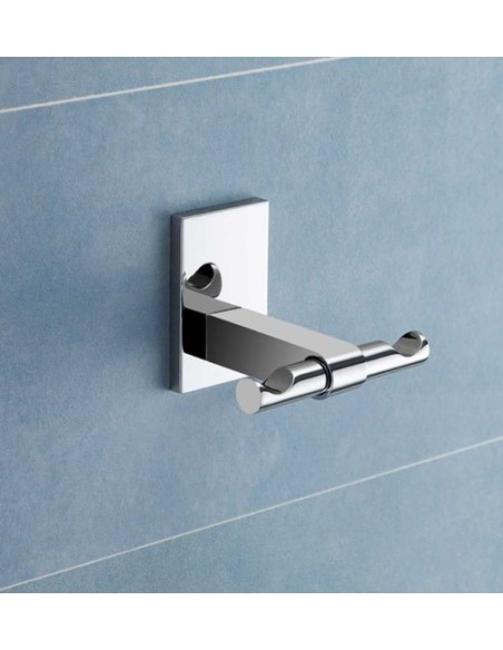 Appendino doppio con base orientabile Maine cromo, da parete | Gedy -GEDY