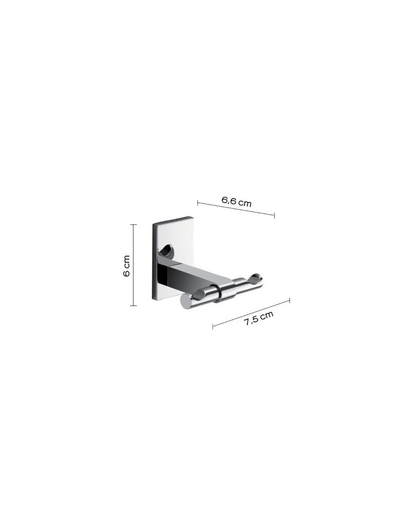 Appendino doppio con base orientabile Maine cromo, da parete | Gedy -GEDY