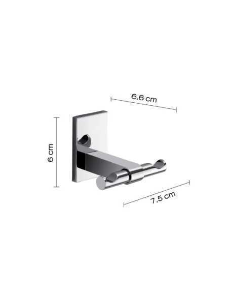 Appendino doppio con base orientabile Maine cromo, da parete | Gedy -GEDY