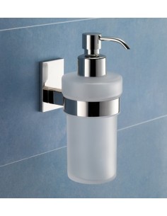 Dosatore sapone liquido in vetro satinato Maine cromo e bianco, da parete | Gedy -GEDY
