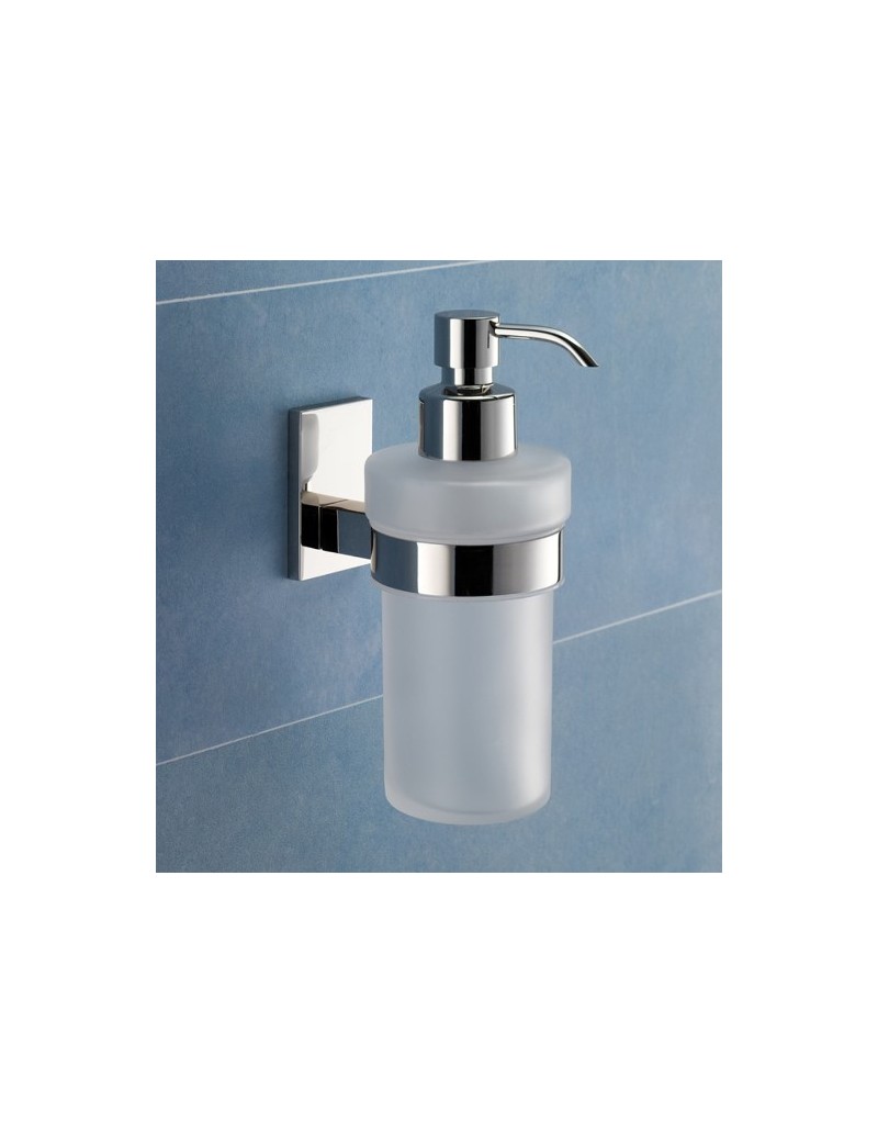 Dosatore sapone liquido in vetro satinato Maine cromo e bianco, da parete | Gedy -GEDY