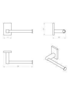 Portarotolo da parete Maine in alluminio e Cromall cromato, base orientabile | Gedy -GEDY 2