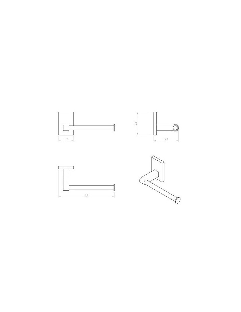 Portarotolo da parete Maine in alluminio e Cromall cromato, base orientabile | Gedy -GEDY