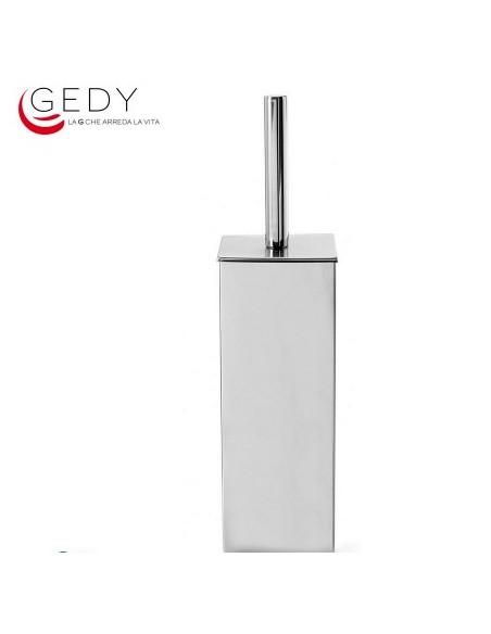 Scopino quadrato Nemesia in acciaio inox lucido, 9x9x38 cm | Gedy -GEDY