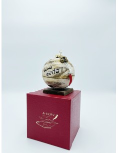 Palla di Natale portafortuna con Pulcinella e corno rosso, H 12 cm (AC127) | A Ciort -A CIORT