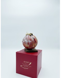Palla di Natale portafortuna con Pulcinella e corno rosso, H 12 cm (AC128) | A Ciort -A CIORT