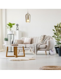 Lampada a sospensione Elsa Ø 17 in vetro ambra con struttura cromo, E27 | Mantra -MANTRA 2