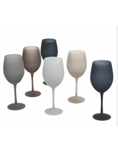 Set 6 calici vino frosted effetto ghiaccio Happy Hour Stones | Villa d'Este -VILLA D' ESTE