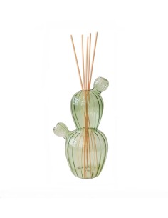 Diffusore di fragranza Cactus in vetro verde con bastoncini, collezione Ekol | Brandani -BRANDANI